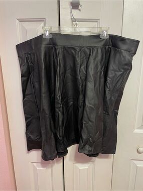 torrid Black Faux Leather Circle Skirt
